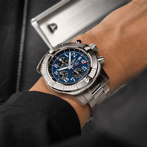 breitling avenger gmt blue dial|Breitling Avenger chronograph gmt 45.